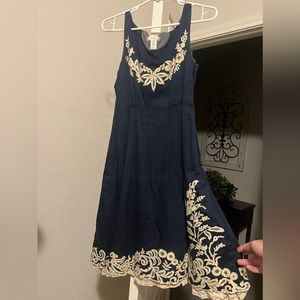 Midi Navy Dress with detail